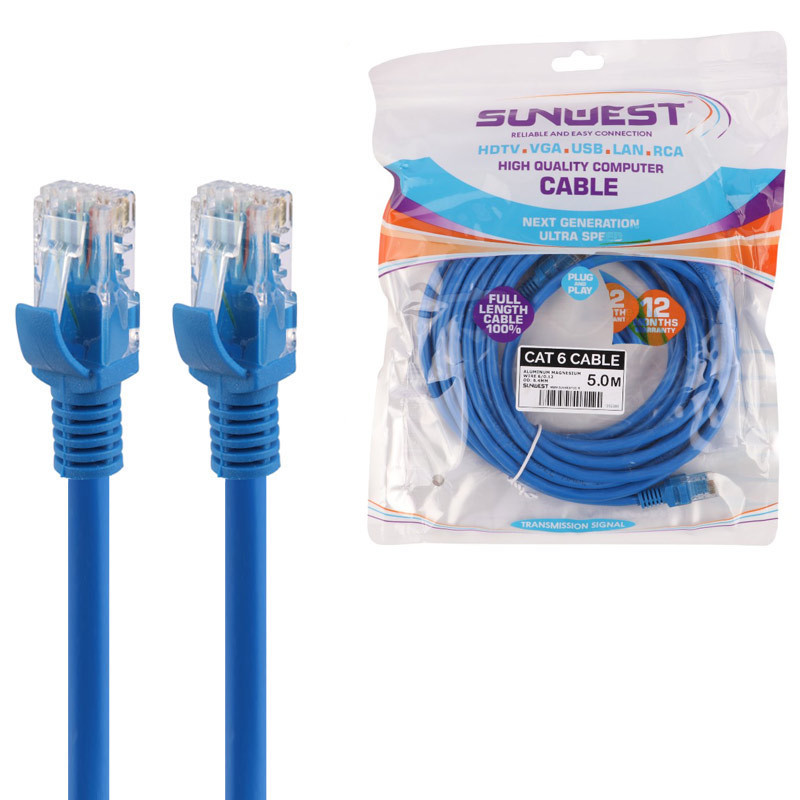 کابل شبکه CAT6 سان وست مدل SUN-2025 طول 3 متر
