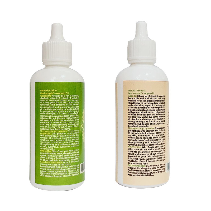 روغن تقویت کننده ناخن مرهم یاب مدل آرگان و آووکادو حجم 80 میلی لیتر مجموعه 2 عددی