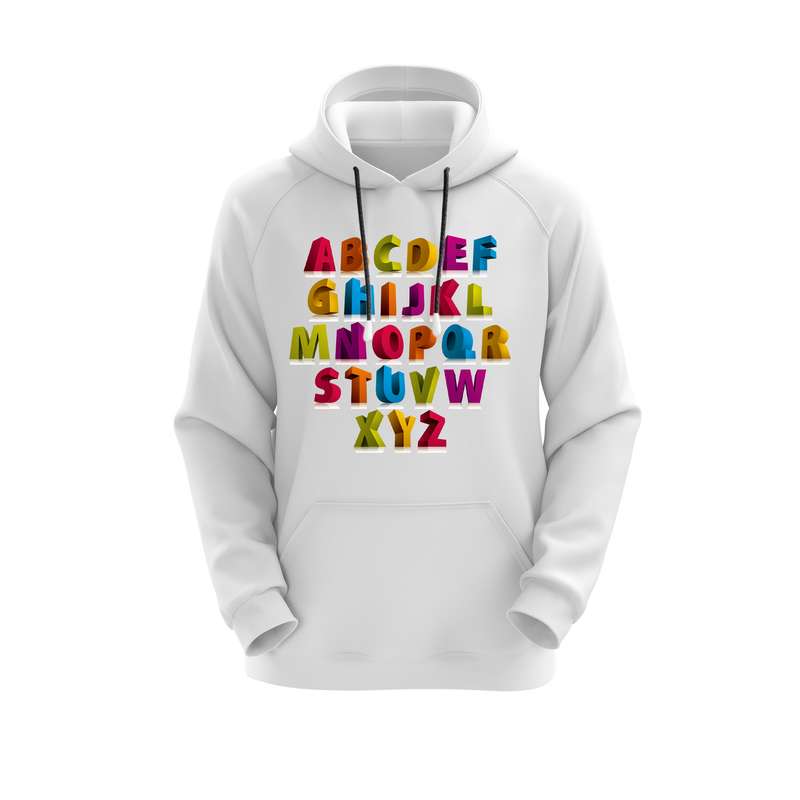 هودی زنانه مدل حروف کد J95 سفید