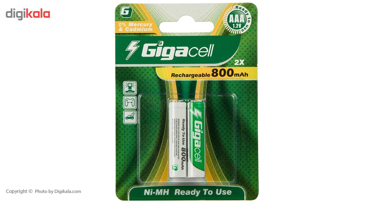 باتری نیم قلمی قابل شارژ گیگاسل مدل 800mAh بسته 2 عددی main 1 1