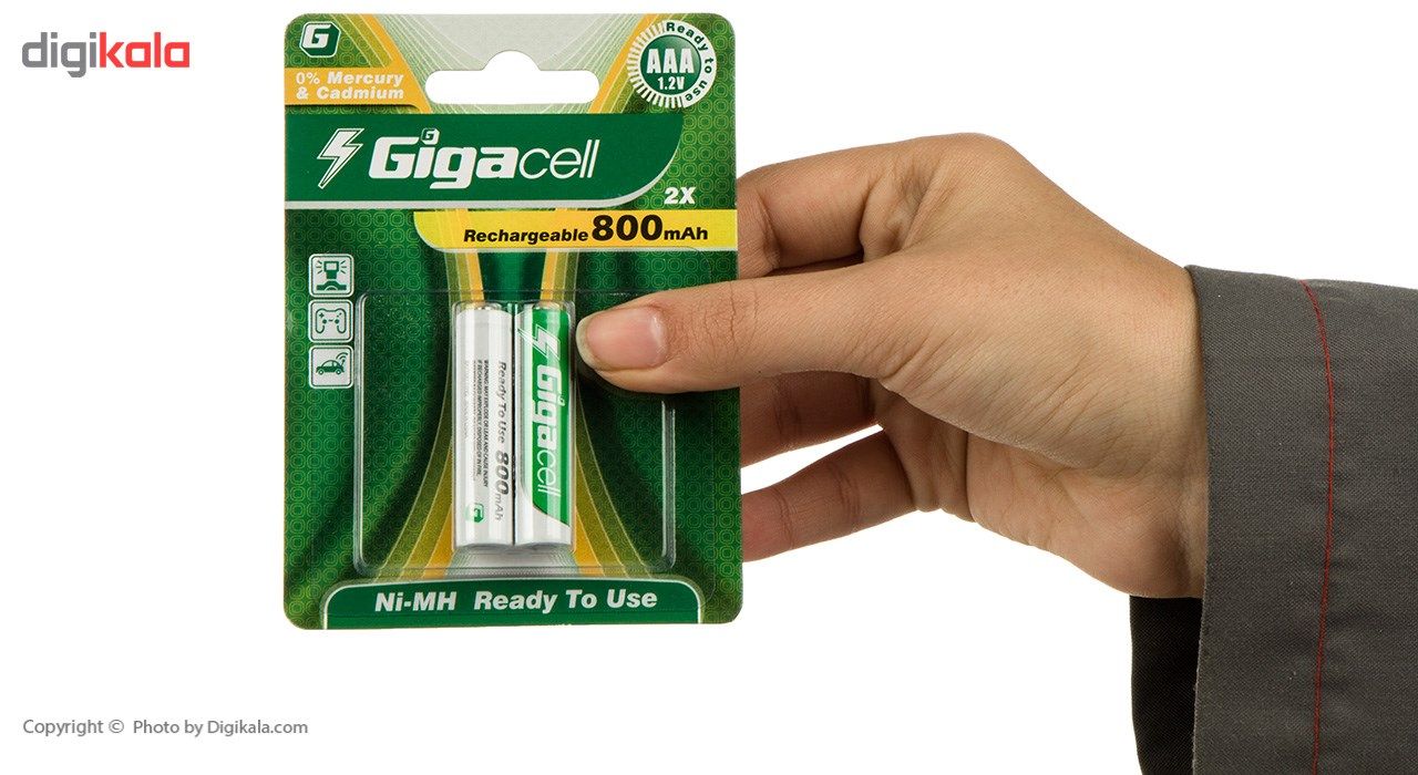 باتری نیم قلمی قابل شارژ گیگاسل مدل 800mAh بسته 2 عددی main 1 2