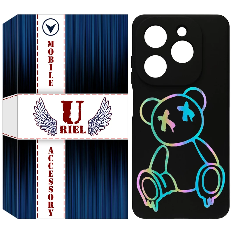 کاور یوریل مدل KSH کد 44 طرح خرس رنگی مناسب برای گوشی موبایل تکنو Spark 20 / Spark Go 2024