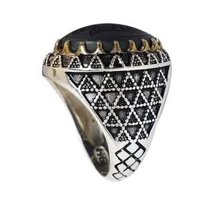 انگشتر نقره مردانه مدل حدید کد 1403