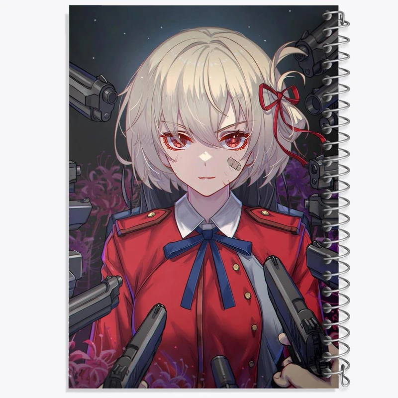 دفتر ژورنال نویسی 50 برگ خندالو مدل نقطه ای طرح چیساتو انیمه لیکوریس ریکویل Lycoris Recoil کد 22968