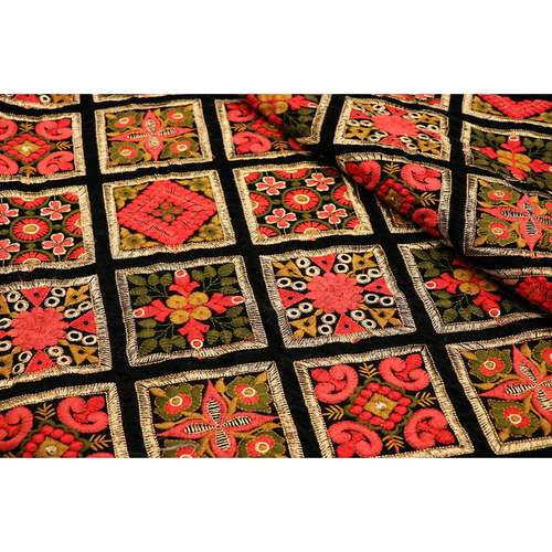 پارچه مانتویی ربانی تکست هندی مخمل مربعی 1 - 00103111