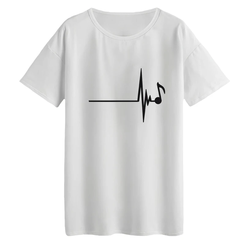 تی‌شرت لانگ آستین کوتاه زنانه مدل نوت موسیقی کد 1