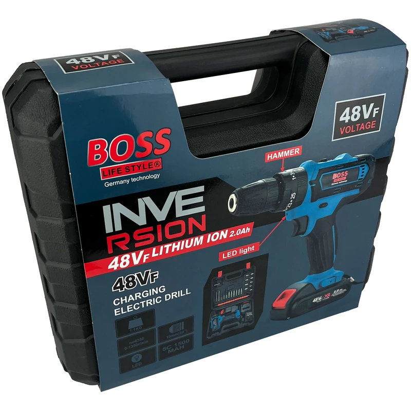 عکس شماره 15 : دریل چکشی شارژی باس مدل 48vf مجموعه 27 عددی