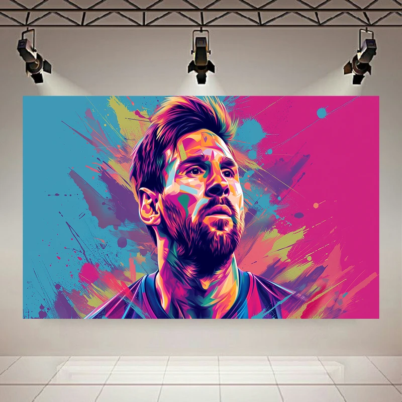 تابلو بوم طرح مخمل دیجیتال مدل لیونل مسی کدAR305290