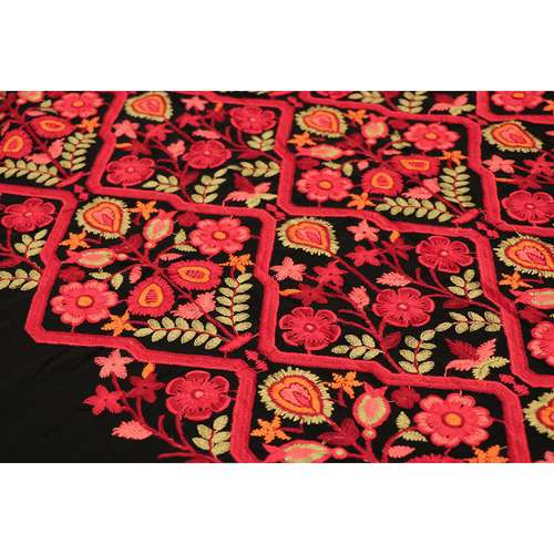 پارچه مانتویی ربانی تکست هندی سوزن دوزی J1- 00116756