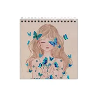 دفتر طراحی طرح دختر و پروانه های آبی کد 2984262