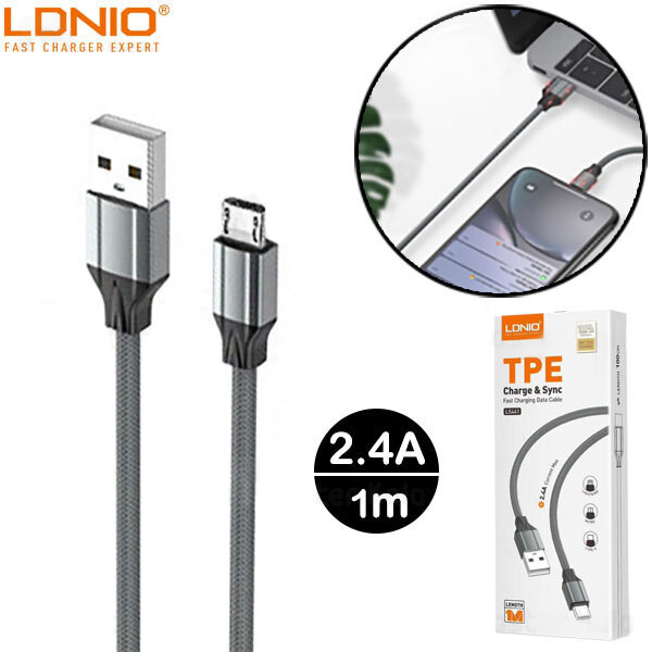 کابل تبدیل USB به microUSB الدینیو مدل LS441  طول 1 متر