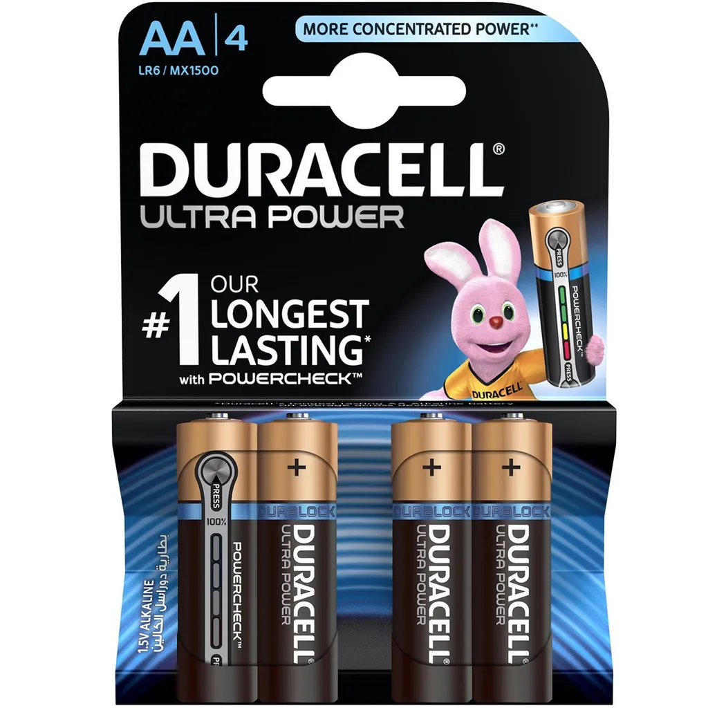 باتری قلمی دوراسل مدل Ultra Power بسته 4 عددی