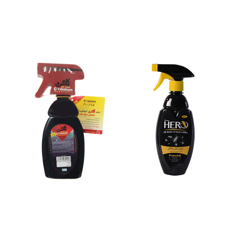 اسپری سوسک کش کامن مدل Perfect Killer حجم 460 میلی لیتر به همراه اسپری سوسک کش هیرو مدل lemon حجم 450 میلی لیتر