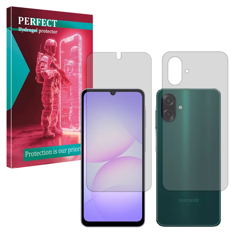 محافظ صفحه نمایش مات پرفکت مدل Tough مناسب برای گوشی موبایل سامسونگ Galaxy A07 4G به همراه محافظ پشت گوشی