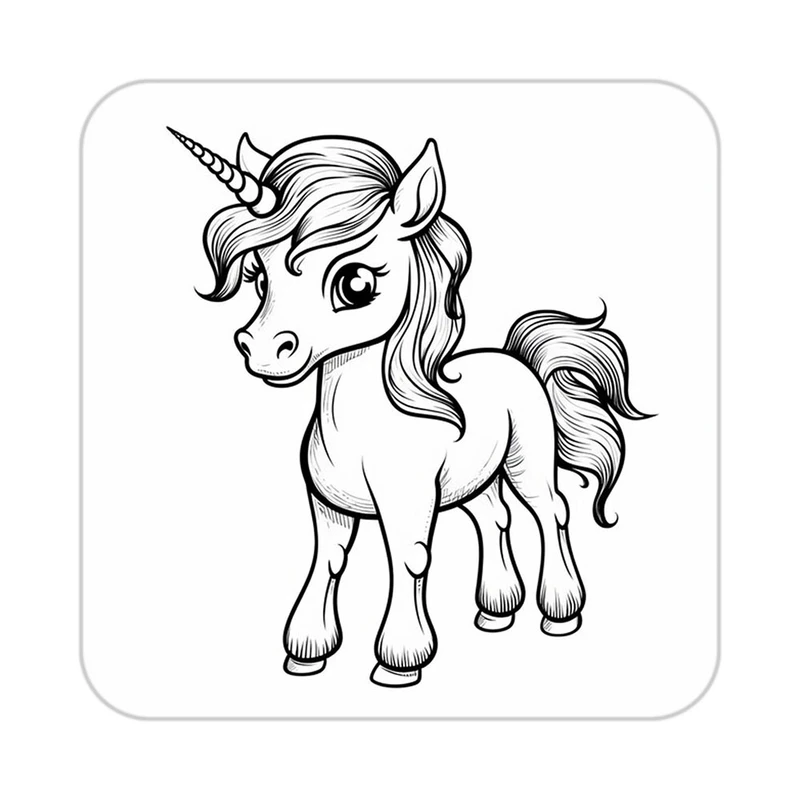 زیر لیوانی کاکتی طرح اسب تک شاخ و یونیکورن مدل mp31289