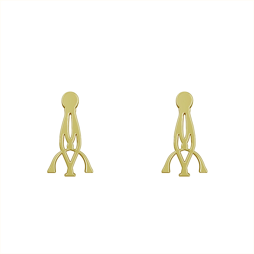 گوشواره طلا 18 عیار زنانه مدوپد مدل هندسی کد GA1-10270