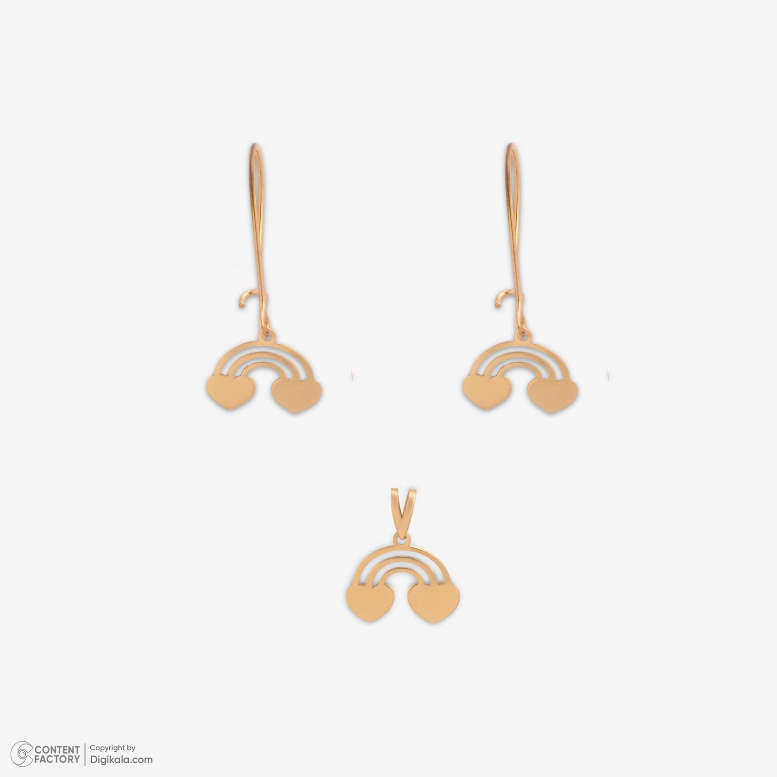 نیم ست طلا 18 عیار زنانه حافا گلد مدل قلب کد nim21 -  - 9