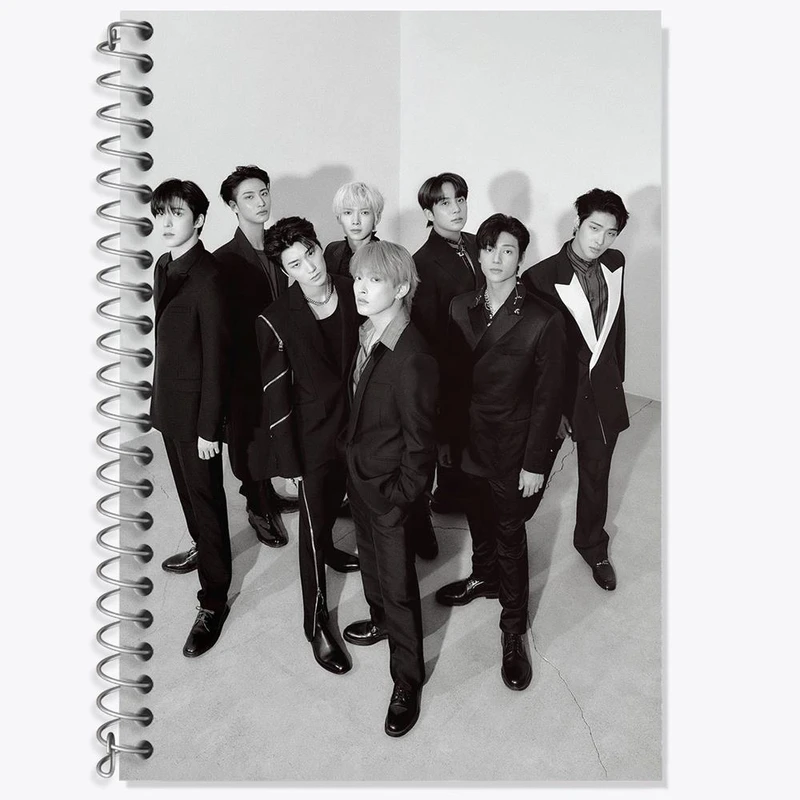 دفتر زبان 50 برگ خندالو مدل دو خط طرح گروه ایتیز ATEEZ کد 21295