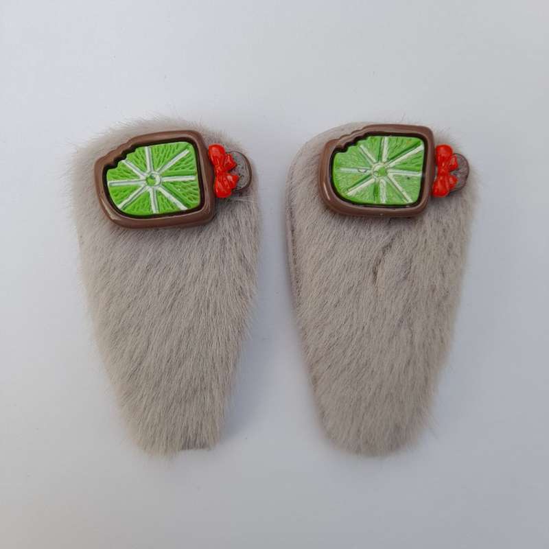 گیره مو دخترانه مدل خز میوه ای 04 بسته 2 عددی