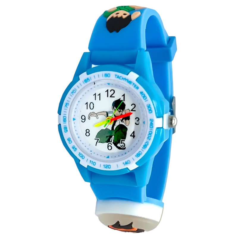 ساعت  مچی عقربه ای پسرانه مدل چراغدار بند سیلیکونی ضد حساسیت طرح بن‌تن کد ۱