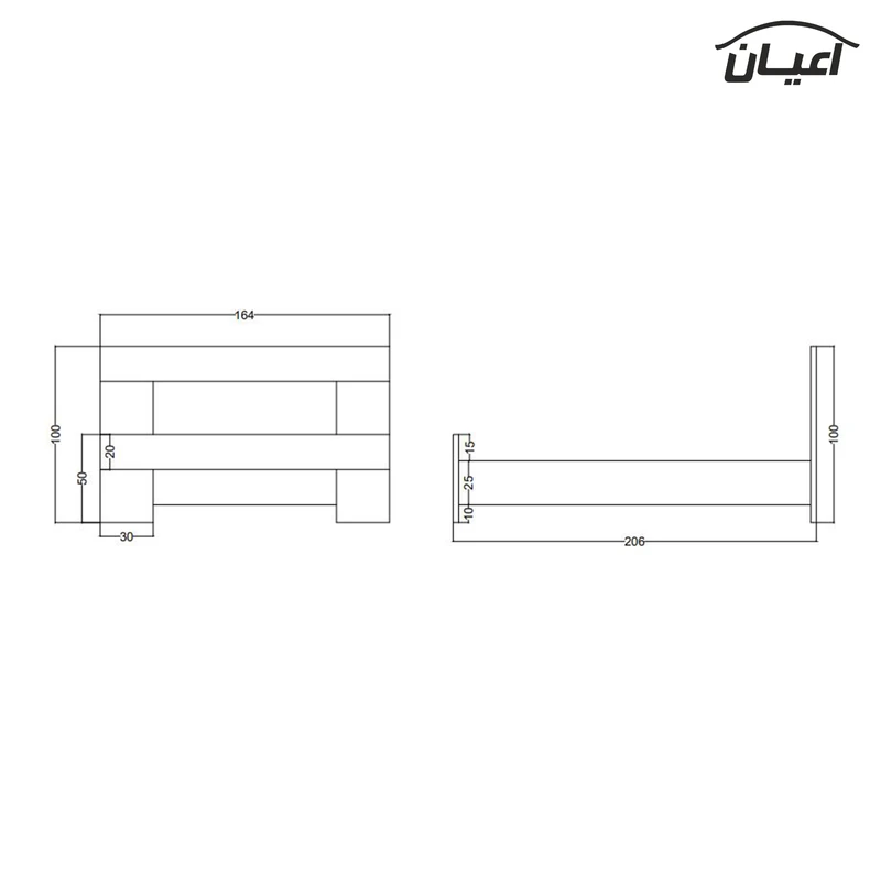  تخت خواب دونفره اعیان مدل FH364 سایز 160x200 سانتی متر عکس شماره 8