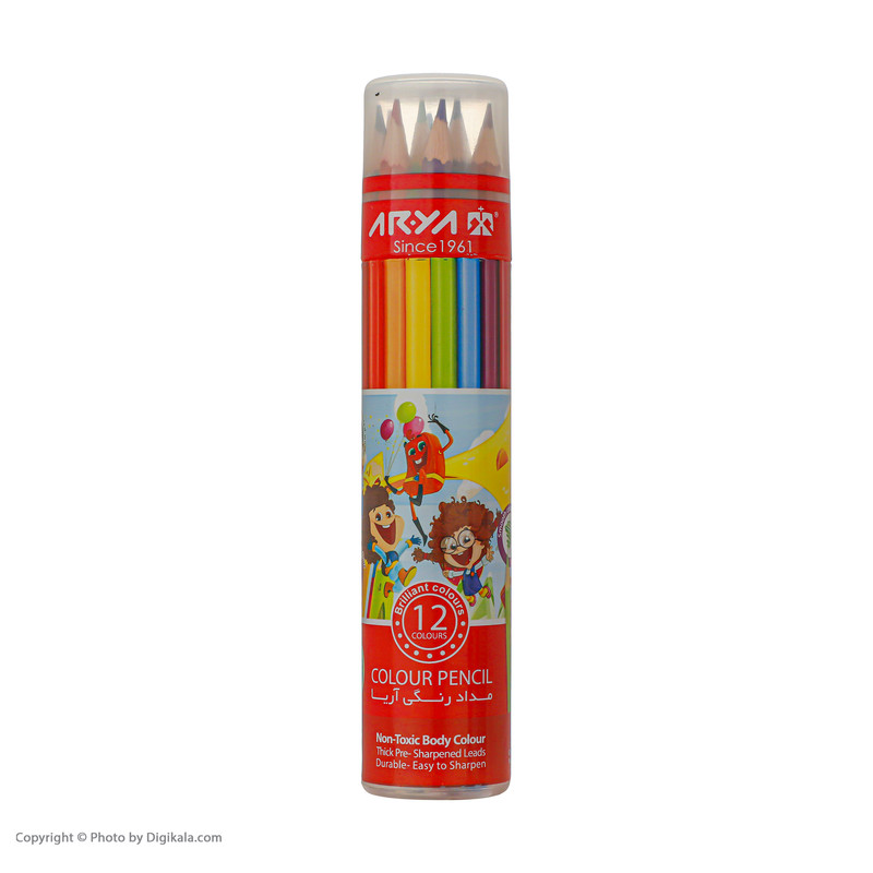 مداد رنگی 12 رنگ آریا مدل استوانه کد 3054 در ارزانترین فروشگاه اینترنتی ایران ارزان