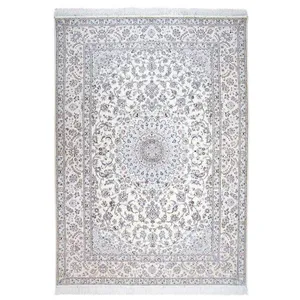 فرش دستبافت گل ابریشم گالری سلام مدل 182005 طرح لچک و ترنج