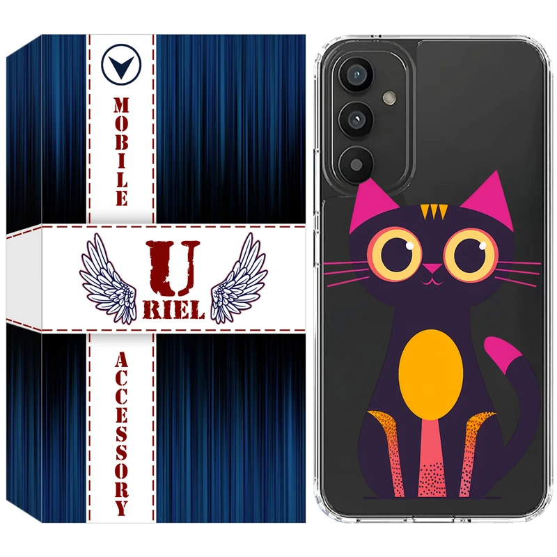 کاور یوریل قاب مدل Clear کد 46 طرح گربه مناسب برای گوشی موبایل سامسونگ Galaxy A04S