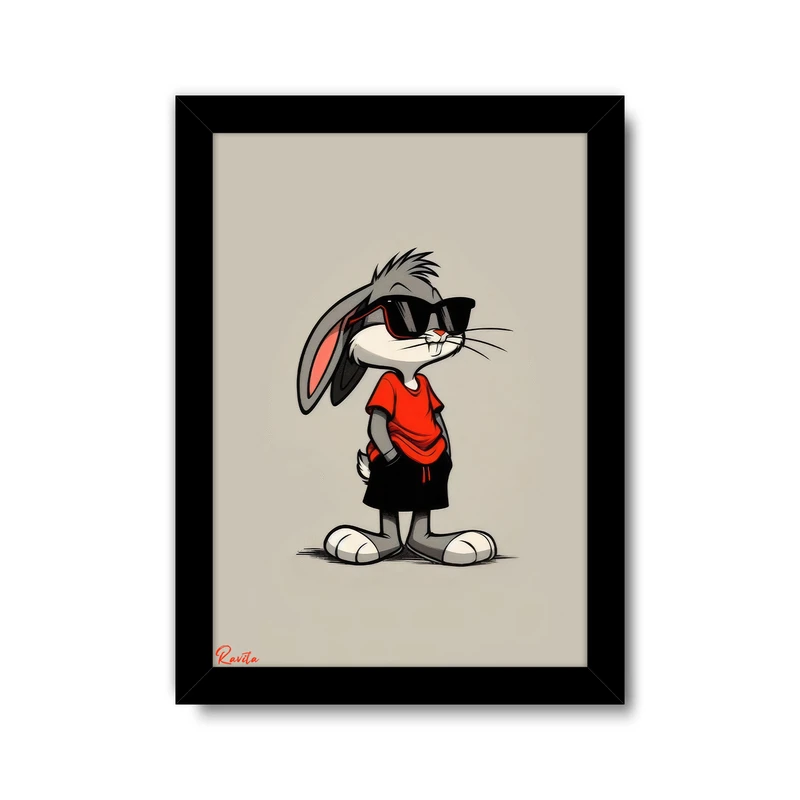 تابلو راویتا طرح بانی خرگوشه کد 3610 فریم مشکی