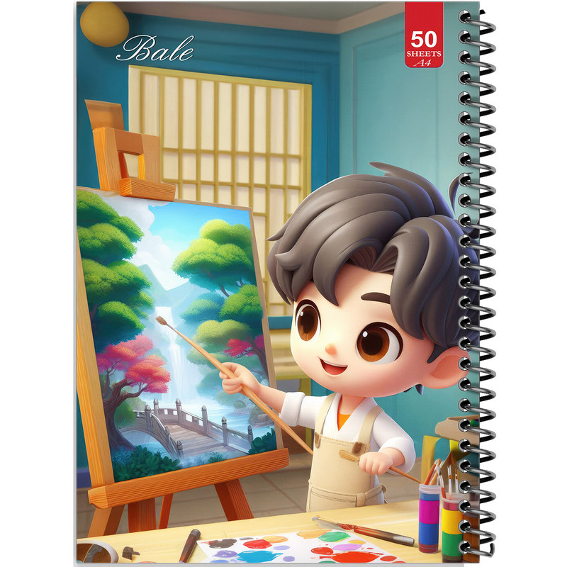 دفتر نقاشی 50 برگ انتشارات بله طرح پسر نقاش کد A4-L616