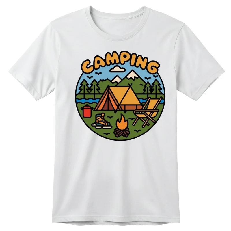 تی‌شرت آستین کوتاه بچگانه مدل کمپینگ کد p1 