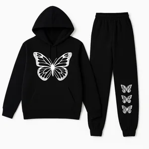 ست هودی و شلوار دخترانه مدل پروانه