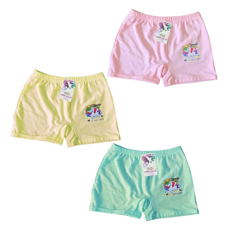 شورت دخترانه تن پوش هنگامه مدل پونی مجموعه 3 عددی