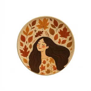 بشقاب دیوارکوب سفالی طرح افسون کد D253