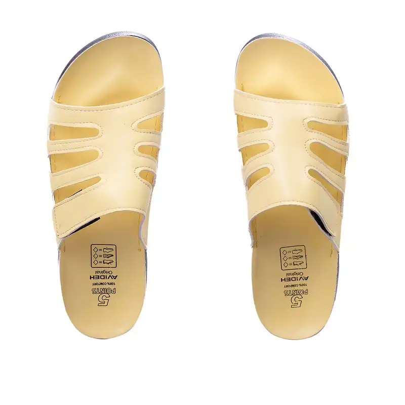 دمپایی زنانه آویده کد 222 چسبی رنگ زرد