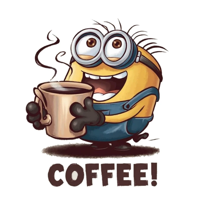 استیکر پارچه و لباس پاد آفرین مدل کارتونی مینیون ها لیوان فنجان قهوه کد 3548