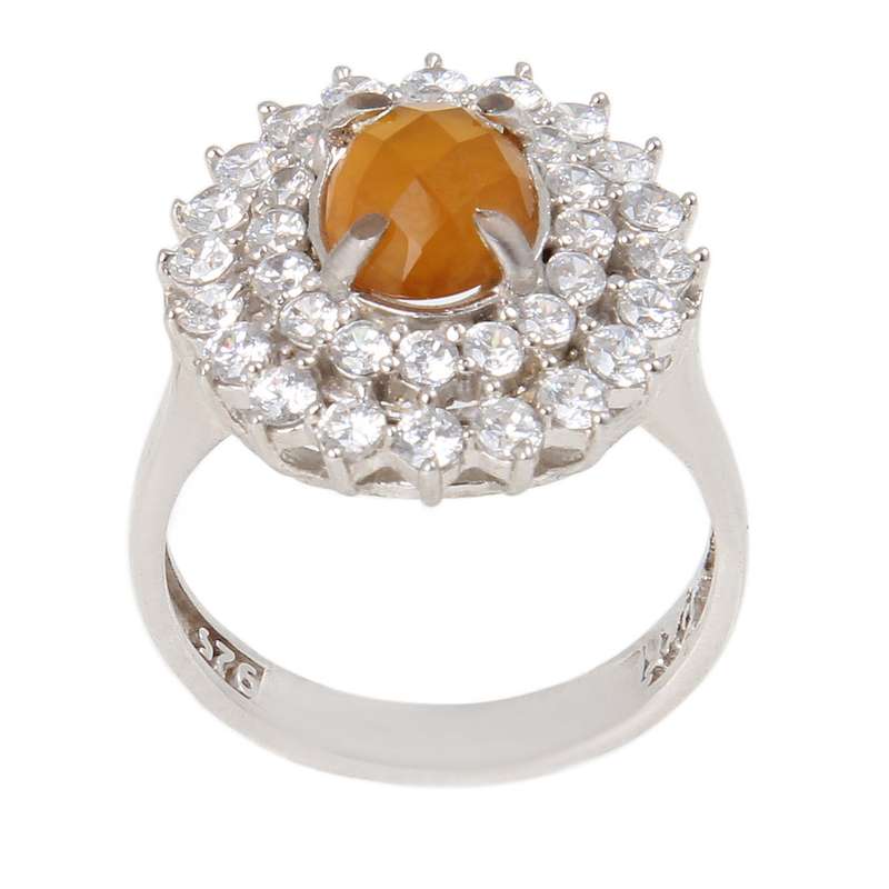 انگشتر نقره زنانه بازرگانی میلادی مدل سنگ عقیق کد AWR_759