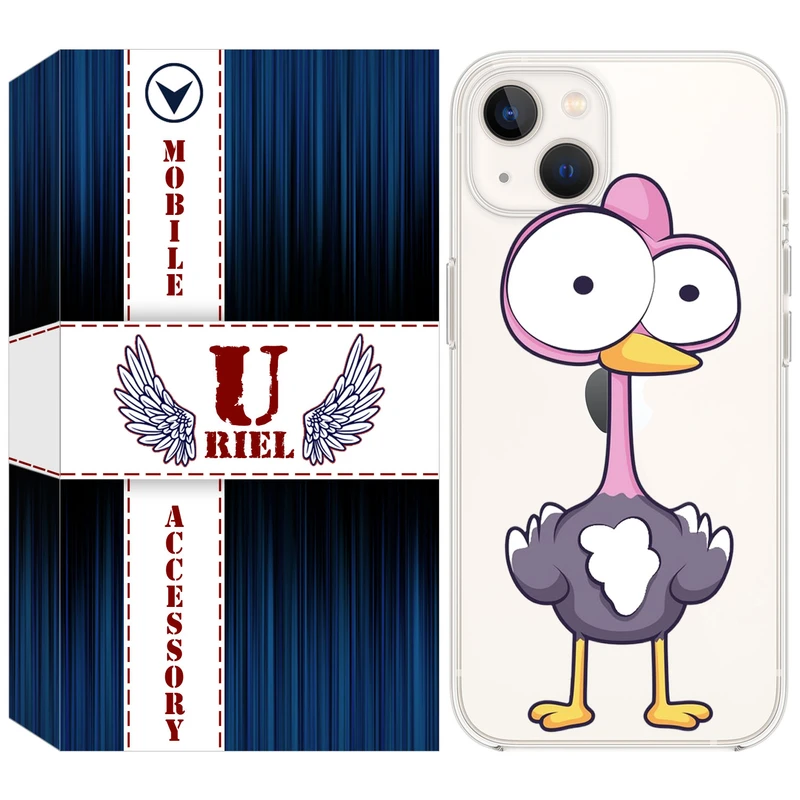 کاور یوریل مدل Clear کد 43 طرح شترمرغ مناسب برای گوشی موبایل اپل iPhone 13 mini
