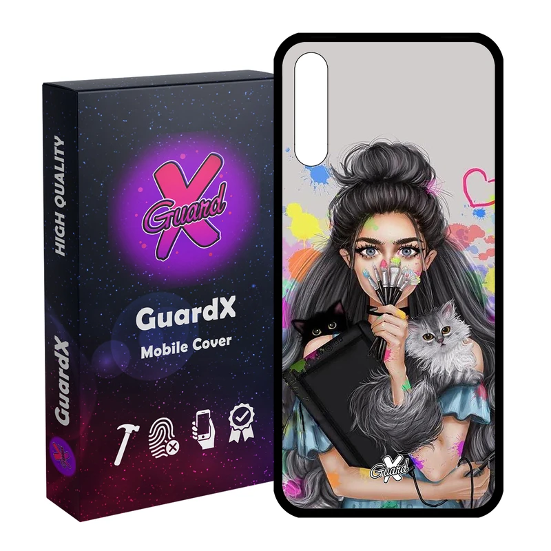 کاور گارد ایکس طرح Girl مدل Glass10386 مناسب برای گوشی موبایل سامسونگ Galaxy A30s / A50 / A50s