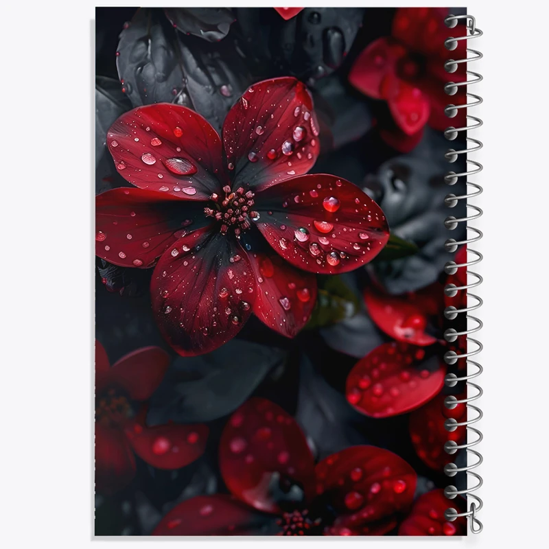 دفتر مشق 100 برگ خندالو طرح گل قرمز کد F5422