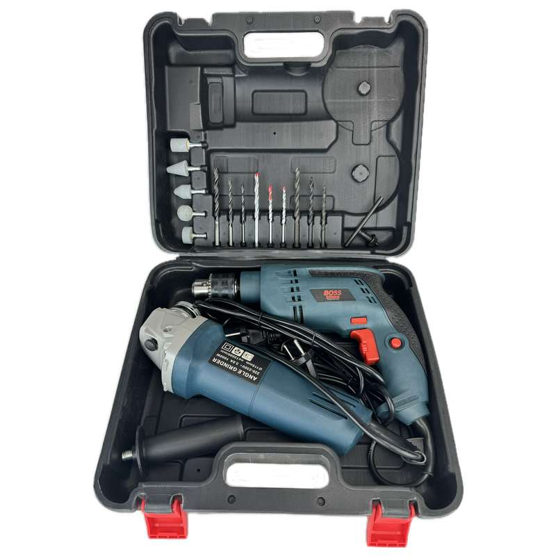 دریل چکشی باس مدل BS-5835 مجموعه 2 عددی