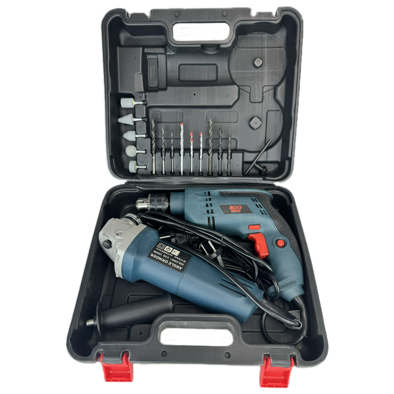 دریل چکشی باس مدل BS-5835 مجموعه 2 عددی
