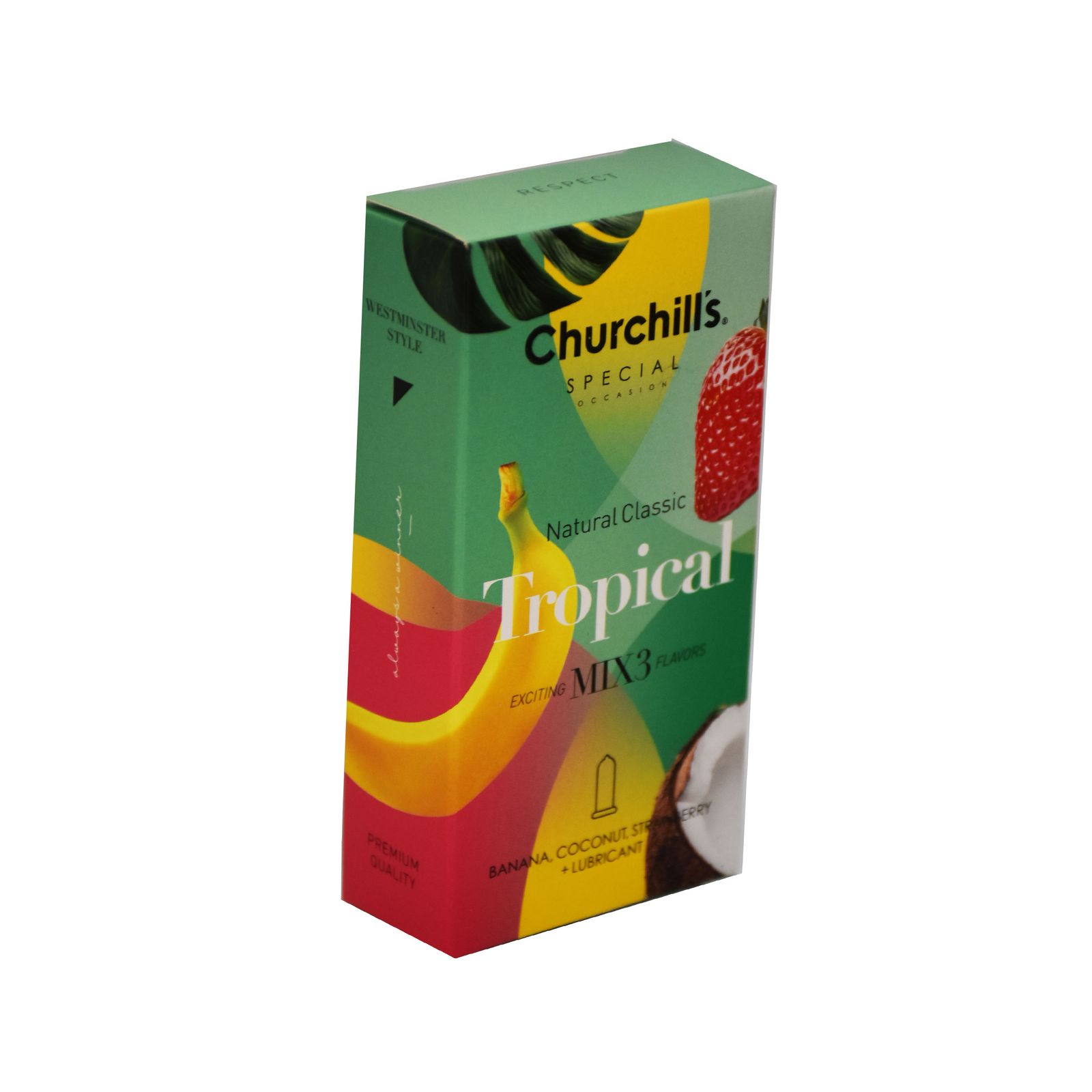 کاندوم چرچیلز مدل Natural Classic Tropical بسته 12 عددی - - 3