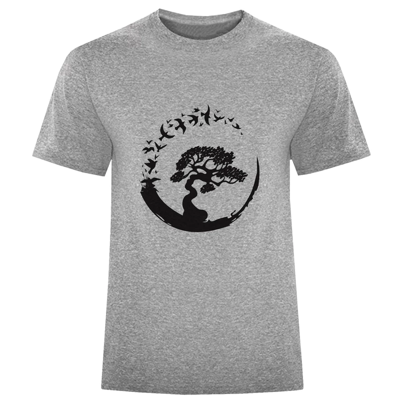 تی شرت آستین کوتاه مردانه مدل ماه و درخت D266