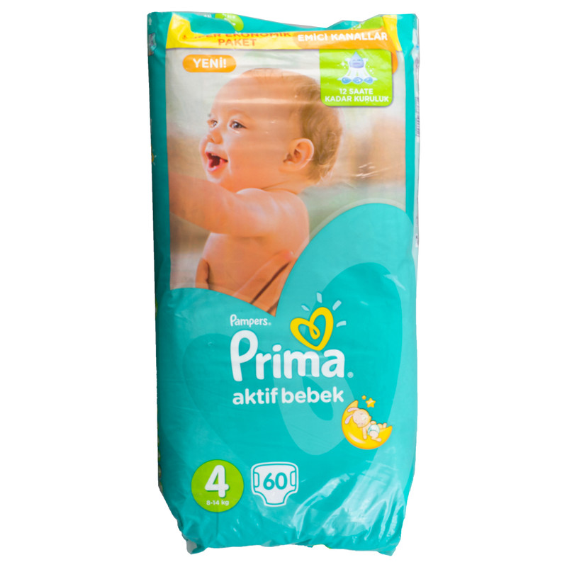 پوشک کودک پریما سایز 4 بسته 60 عددی