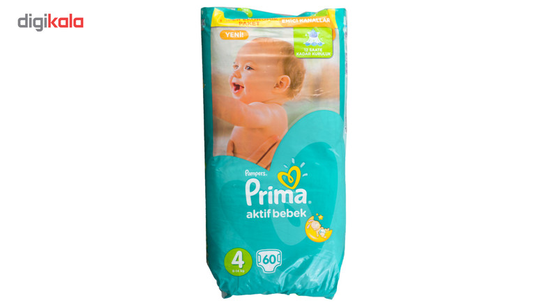 پوشک کودک پریما سایز 4 بسته 60 عددی