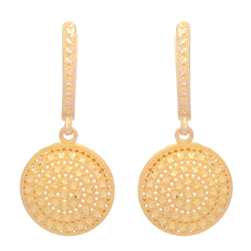 گوشواره طلا 18 عیار زنانه طلای مستجابی مدل آوا گرد Z  کد 125466