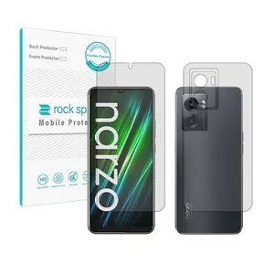 Rockspace HyGEL model clear screen protector suitable for Realme Narzo50 5G mobile phone along with the phone back protector