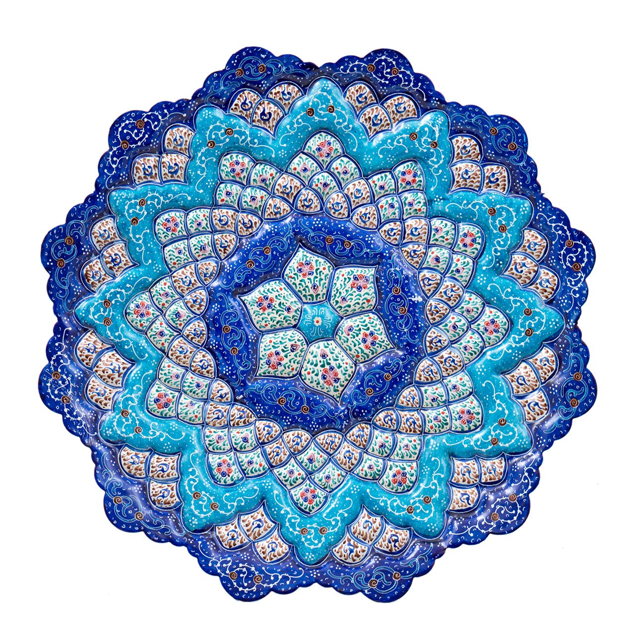 بشقاب میناکاری رستا طرح 48-15-102 قطر 25 سانتی متر