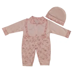 ست سرهمی و کلاه نوزادی مدل پاپیون